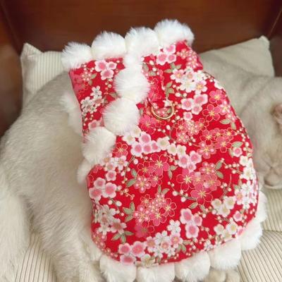 Dog Cat Clothes Winter Warm New Year Chinese New Year Festive Pet Red Tang Suit