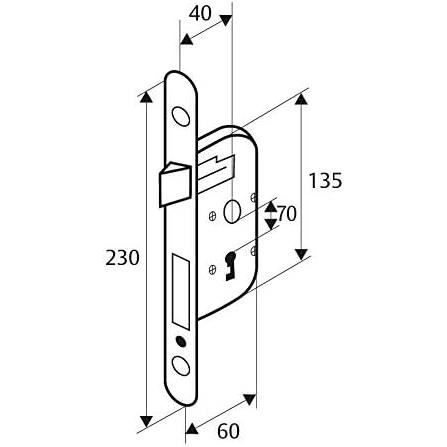 Serrure à Encastrer - Vachette - Aube D226 - 3 Gorges - Réversible - Haute Sécurité