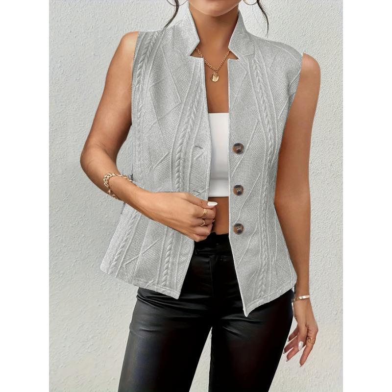 Zomer Nieuwe Dames V-hals Knopen Mouwloos Vest Vest Klein Pak Vest