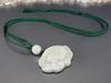 [Stone Street] Rare Jadeite Lotus Flower Carving Pendant with Green Cord Necklace