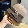 New Woolen Hat for Women Autumn and Winter Face Showing Top Hat Hepburn Style French Elegant Retro Fisherman Hat Basin Hat