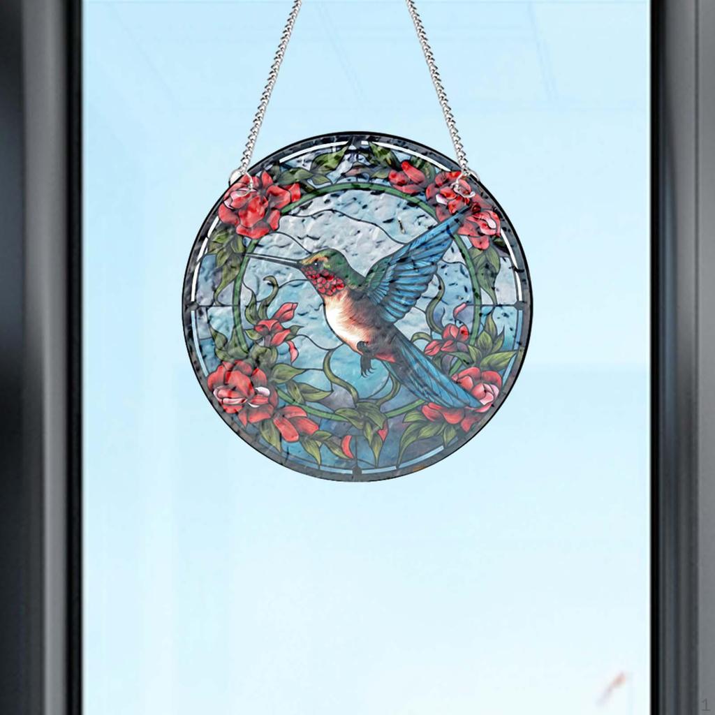Colorful Decorative Hanging Stained Glass Gift Acrylic Bird Ornament for Outdoor Bedroom