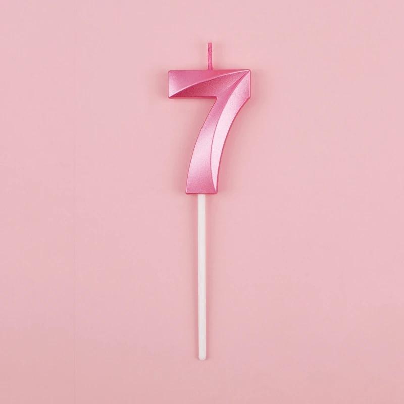 Pink Blue Digital Candle 0-9 Number Birthday Candles Cake Dessert Insert Decoration Baby Shower Anniversary Day Cake Decor