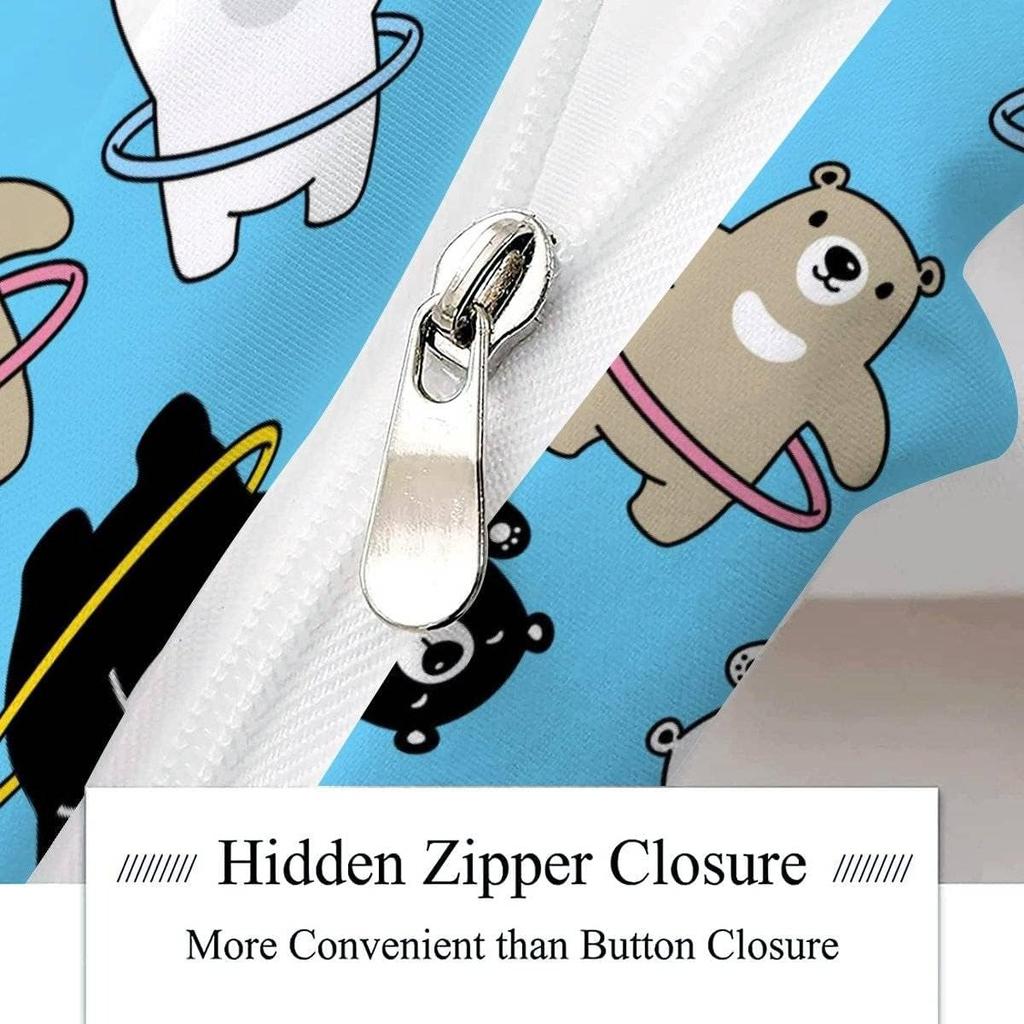 3D Printed Boutique Bedding Set Cartoon Animal 3-Piece Set for Children and Adults Full Size Soft 100% Microfiber Zipper