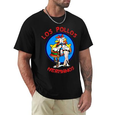 Camiseta de Moda Breaking Bad Camiseta LOS POLLOS Hermanos Camiseta de Manga Corta Harajuku Camiseta Gráfica de Algodón Tops