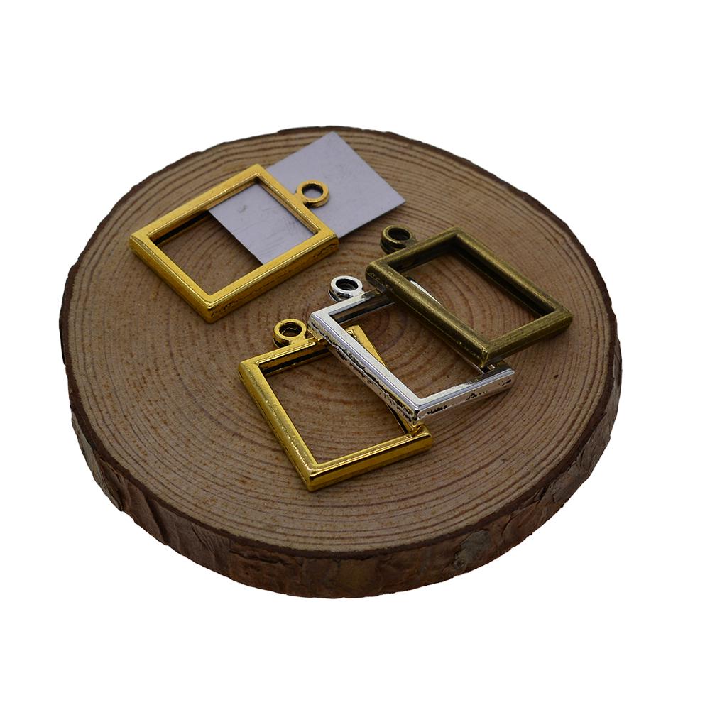 Alloy Rectangle Blank Cabochon Settings/ Pendants Base  20pcs Antique Silver