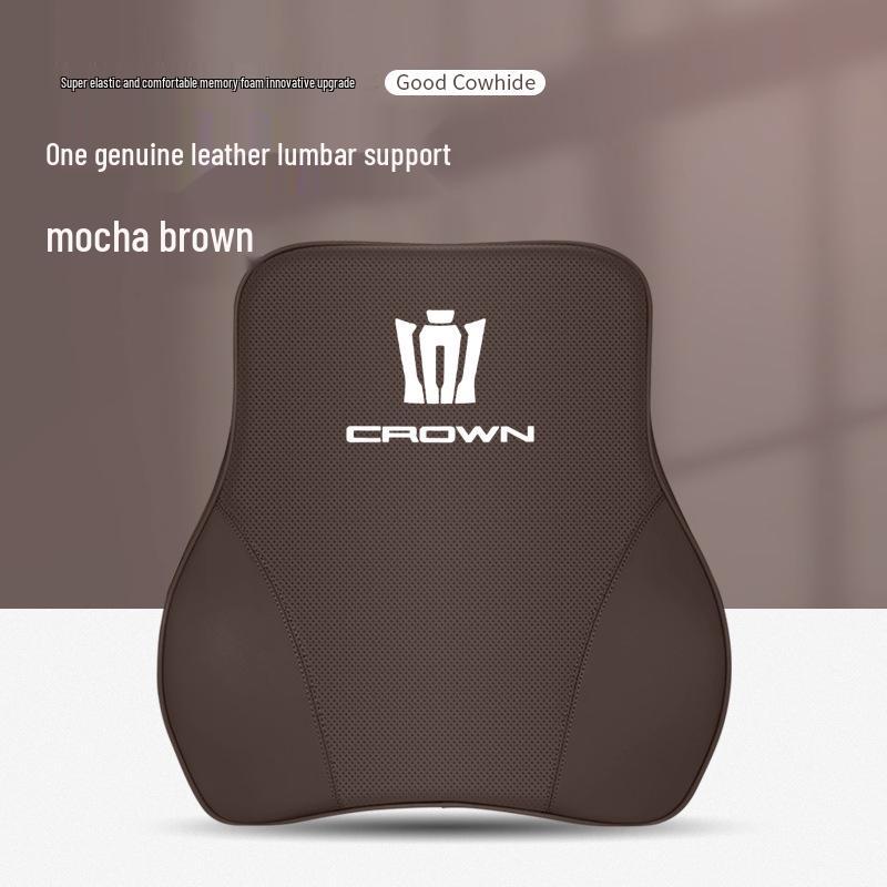 Genuine Leather Headrest & Lumbar Support for Toyota Crown Land Cruiser - Comfortable Neck Support & Decorative Accessory