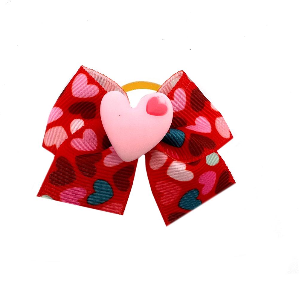 50/100pcs Valentine's Day Pet Dog Hair Bows for Puppy Small Dogs Grooming Bows Dog Hair Accessories Pet Supplies Pink Bows
