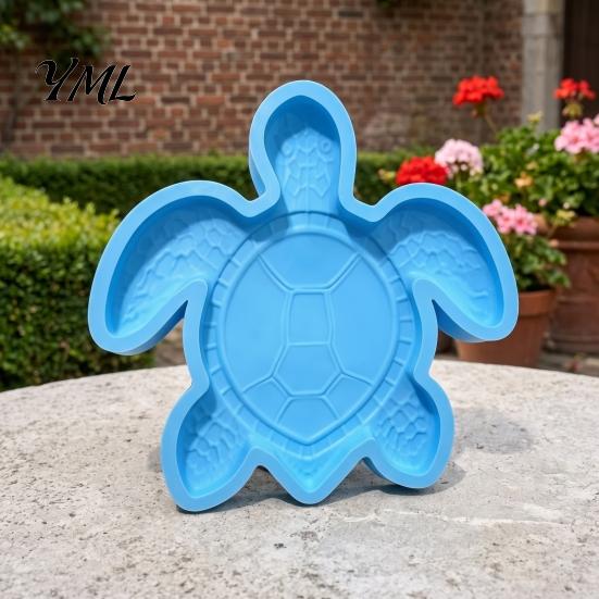 Textured Stone Molds for Patio Reusable Sea Turtle Stepping Mold Garden Art, DIY Oceans Theme Concrete Handmade Path Pavers Paver Mold, Giant Silicone