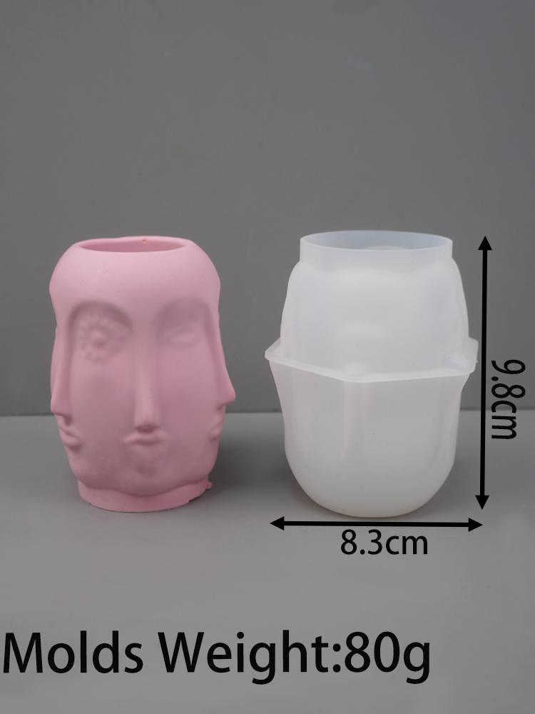 Creativity Human Face Candle Jar Silicone Mold DIY Lips Storage Pen Holder Crafts Making Plaster Resin Flowerpot Casting Molds