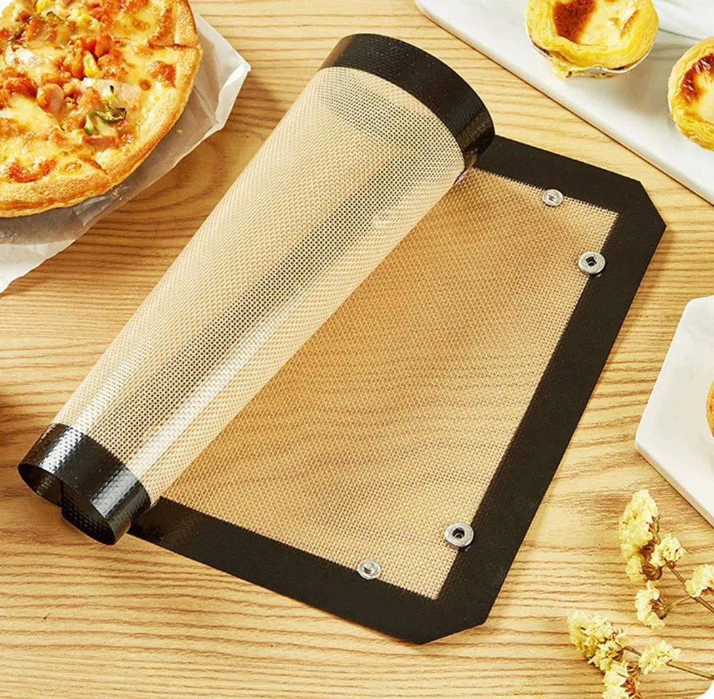 

Герметичні силіконові прокладки для випічки з маленькими кнопками, розроблені для скловолокна Термостійкі килимки для випічки Повторне використання печива Macarons чорний