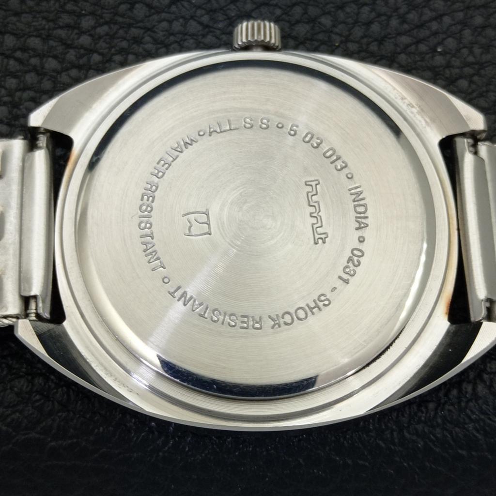 VINTAGE HMT KOHINOOR HAND-WINDING INDIAN MENS SKY BLUE DIAL WATCH a441018-4 HT-a441018