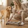 Supporto Pieghevole Regolabile a Tre Ciotole in Acciaio Inossidabile per Animali Domestici, Alimentatore per Cani Piccoli e Gatti, Ciotole Staccabili per Cibo e Acqua