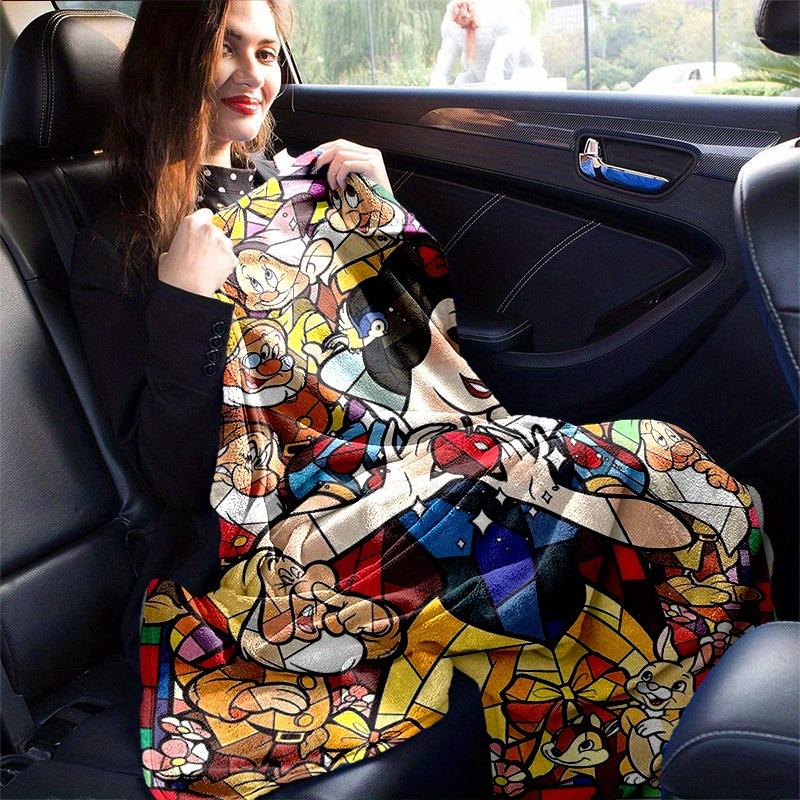 1pc,Stained Glass Snow White and the Seven Dwarfs Home Decorative Throw Blanket for Couch, Bed, Travel