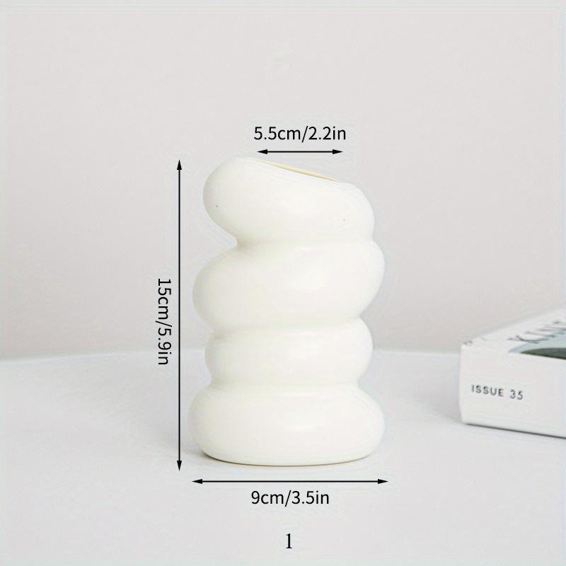 Simple and Fresh White Vase, Creative Flower Arrangement Container, for Kitchen Living Bedroom, Home Simulated Vase Decoration.
