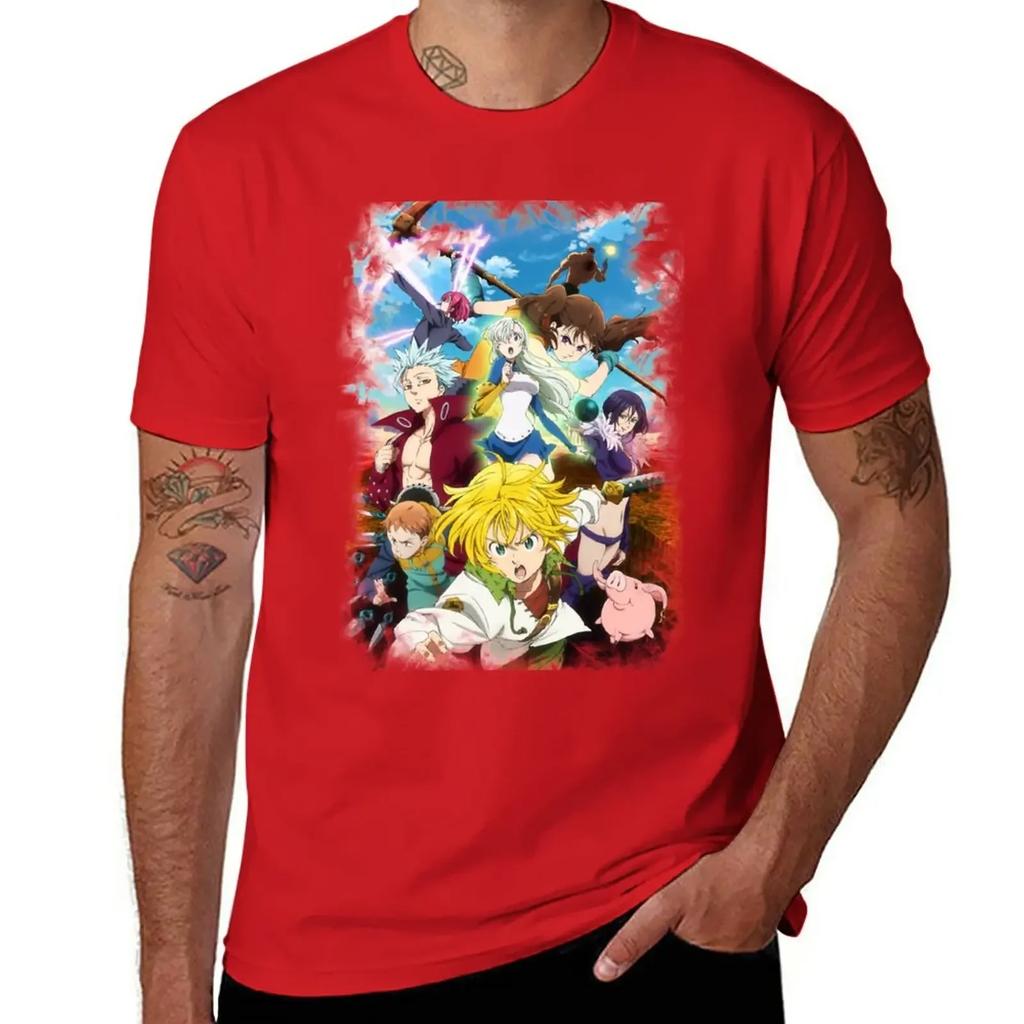 Seven Deadly Sins Black T-Shirt tops Short sleeve tee new edition heavyweight t shirts for men
