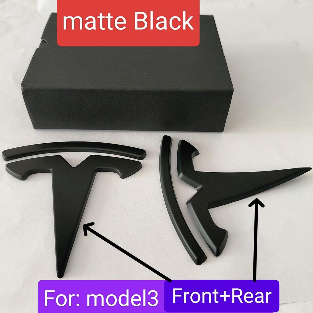 ABS 1PCS 2PCS 3PCS Car Front For Tesla ModeY Model3 Hood Cover Emblem h Sticker Styling Body Rear Trunk Badge Decal Accessories