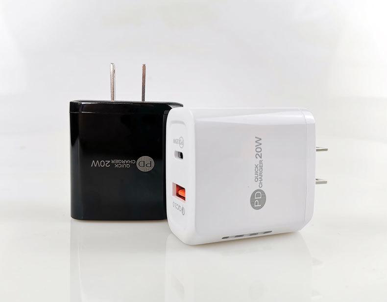 Dual-Port PD20W USB Charger, US Standard - Fast Charging for iPhone and Apple Devices