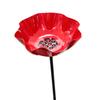 3pcs Handcrafted Metal Flower Garden Stake Ground Insert Iron Floral Sculpture Bird Bath Stake UV Resistant Rust-resistant