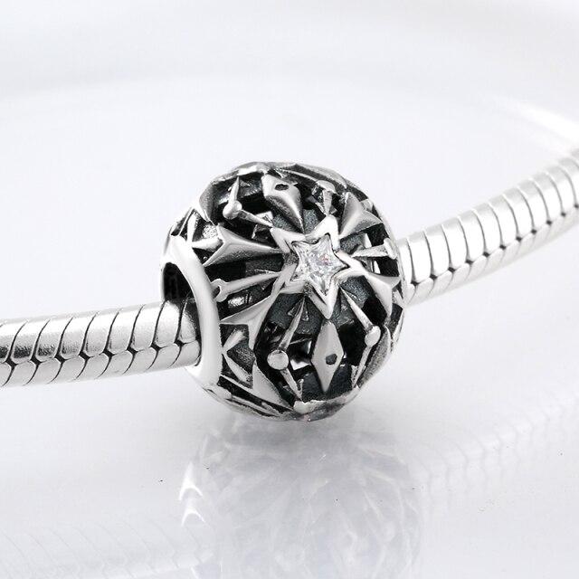 Perles fines en argent sterling 925 de forme ronde La famille est là où l'amour grandit Perles fines à faire soi-même adaptées aux bracelets à breloques originaux Fabrication de bijoux