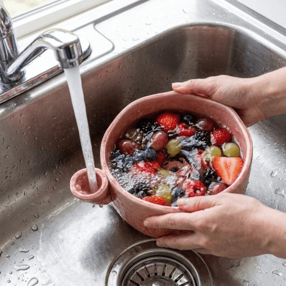 Ceramiczna Automatyczna Miska do Mycia Owoców Obrotowa o 360 Stopni Miska do Płukania Jagód Domowa Kuchnia