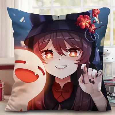 Genshin Impact Hu Tao Klee Zhongli Venti Pillow Case Square Cushion Double  Cosplay Anime Pillowcase Gift