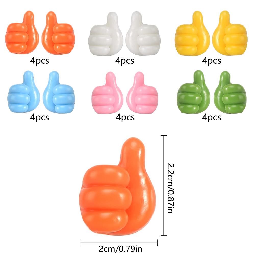 Tommelkroker selvklebende kroker for hjem, kontor, skrivebord, datakabel, nøkkeloppbevaring 24 stk.