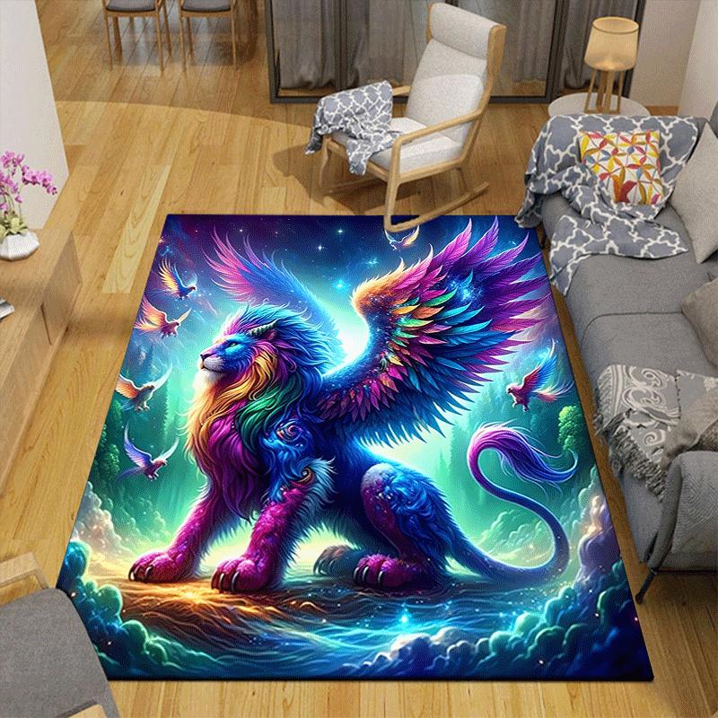 1 Stück Majestätischer Greif Design Teppich - Weich, Rutschfest und Langlebig Gaming Zimmer Dekoration für Schlafzimmer