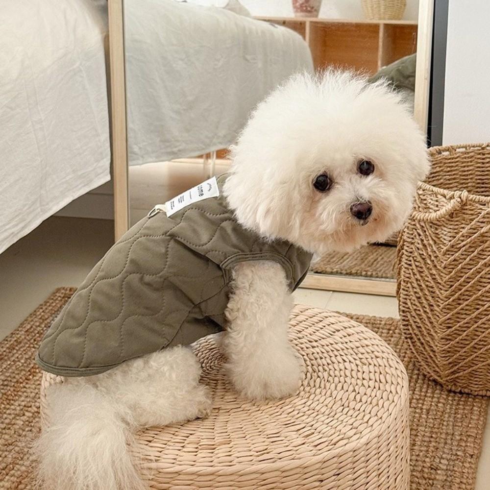 New Thick Warm Winter Pet Dog Vest Cotton Solid Color Pet Jacket Pet Costume with D-ring Puppy Coat for Small Medium Pet
