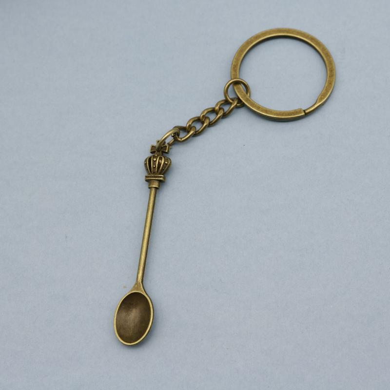 Mini Spoon Keychain Lightweight Teaspoon Pendant Key Ring for Filling Salt Vials Outdoor Camping Hiking Use
