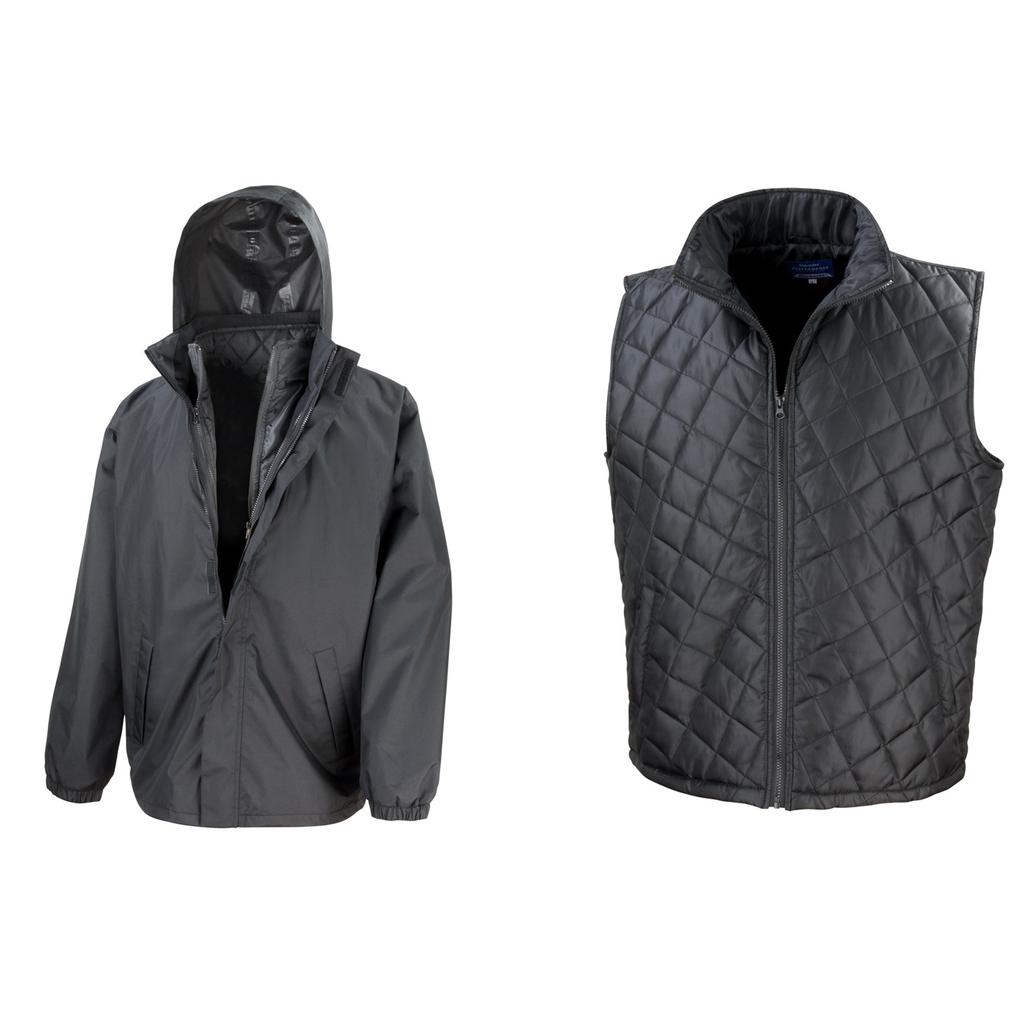 Result Mens Core 3-in-1 Jacket With Quilted Bodywarmer Jacket