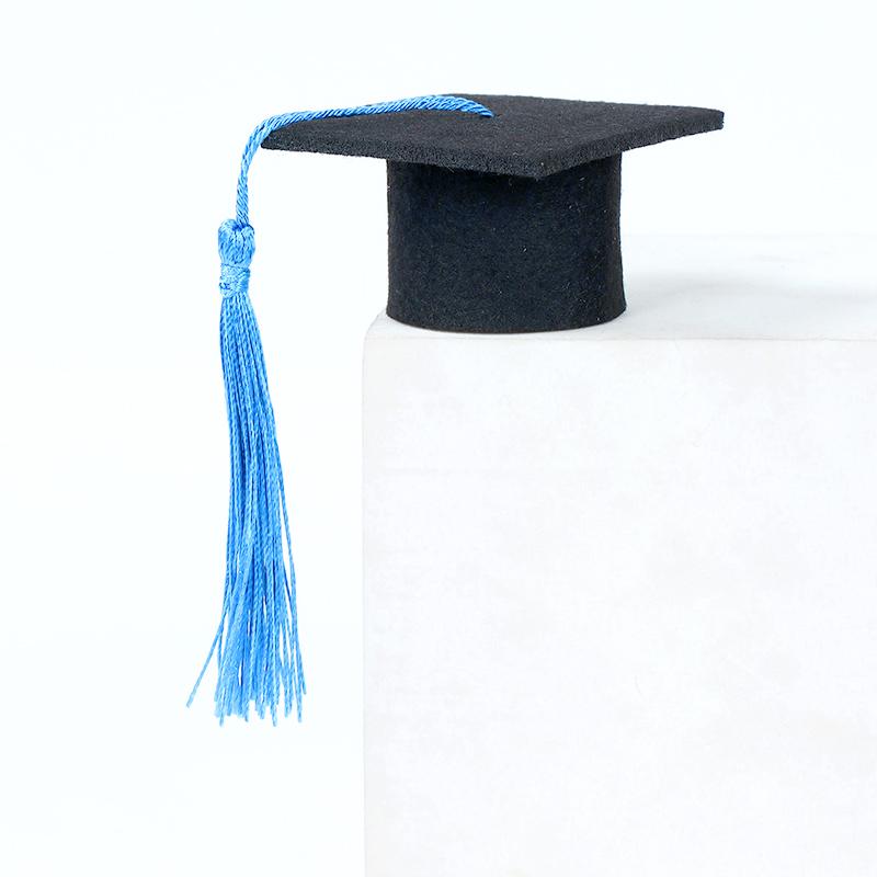 100Pcs/Pack 3x2x1.5CM Applicable Pen Graduation Celebration Party Decor Inner Diameter 2CM Mini Doctoral Hat DIY