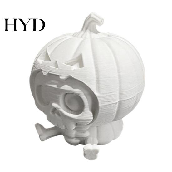 Cute Skull Doll Pumpkin Ornament, Hollow Ghost Face Design, 3D Printed Spooky Design Detailed Layered Halloween Figurine, for Desktop
