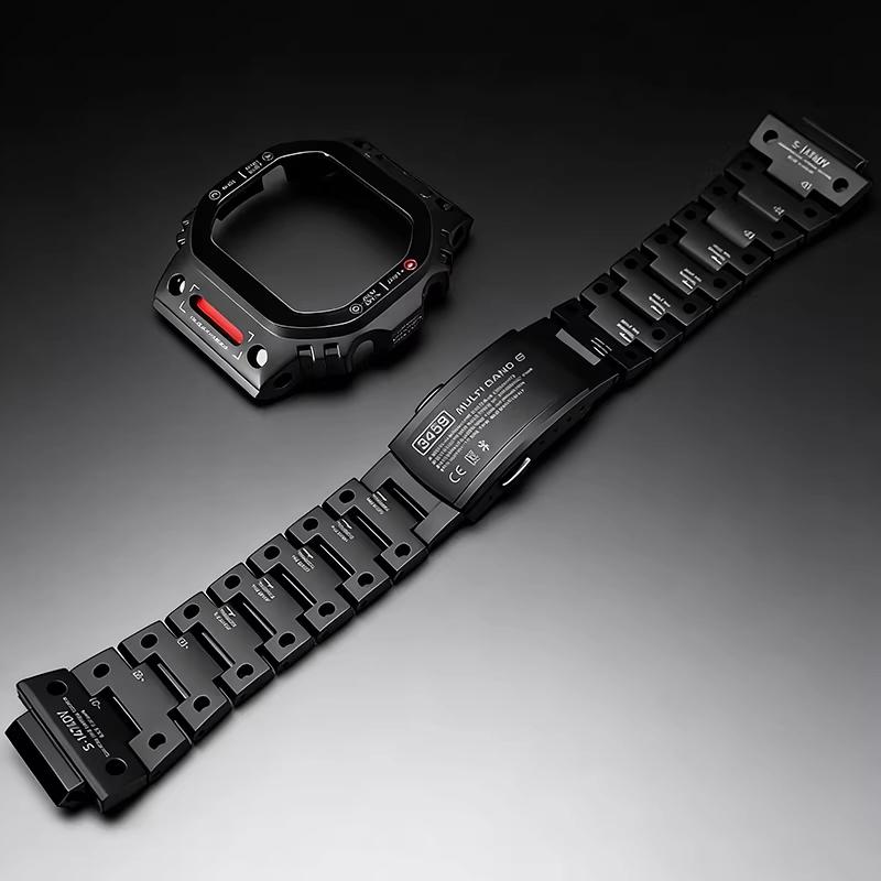 

Нержавеющая сталь 316L Для Casio DW5600 5610 модифицированный и улучшенный корпус и ремешок из нержавеющей стали в механическом стиле GWM5610 чёрный