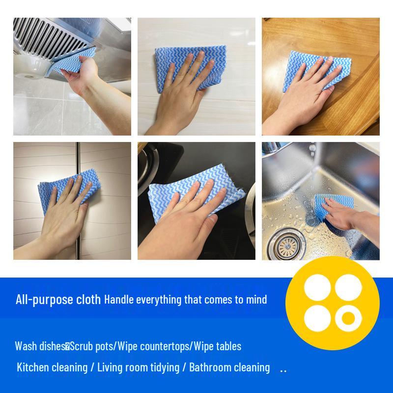 Disposable Non-Woven Tear-Off Cleaning Wipes, Wave Pattern, Multi-Purpose, 90 Count