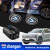 For Changan 2pcs USB Rechargeable GT Line Logo Car Door HD LED Lamps Projector Courtesy Welcome Lights