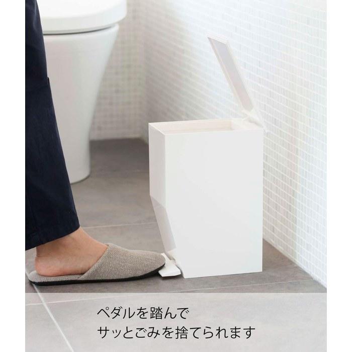 Yamazaki Pedal Toilet Pot White, Tower 3385, W12 X D19 X H27.5cm