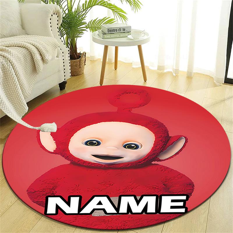 Personalized T-Teletubbies Round Chair Office Rug - Perfect for Mat, Office Chair & More - Ideal Gift for Birthdays and Holidays
