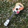 Hawaiianische Einsteiger-Ukulelen für Kinder, 4 Saiten, kleine Gitarre, buntes Blasenmuster, Akustik-Ukulele, Nylonsaiten (21 Zoll)