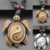 Retro Dames Heren Faux Bone Waxkoord Yin Yang Tai Chi Schildpad Hanger Ketting Cadeau