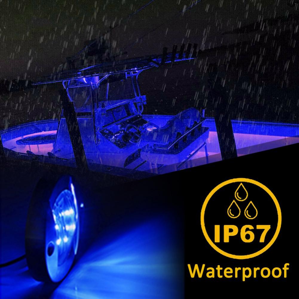 4Pcs Boat Interior Lights LED DC 12V Interior Cabin Light Waterproof Round for Pontoon Fishing Boat Kayak Sailboat