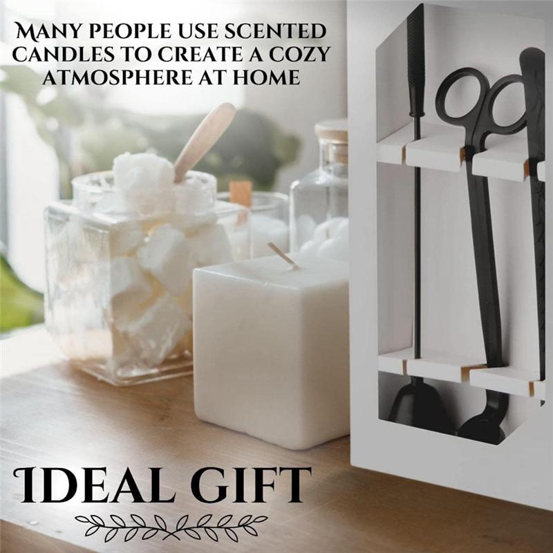 Versatile 3 In 1 Candle Wick Trimmer Candle Accessories Set Black For Candle Care Candle Kit