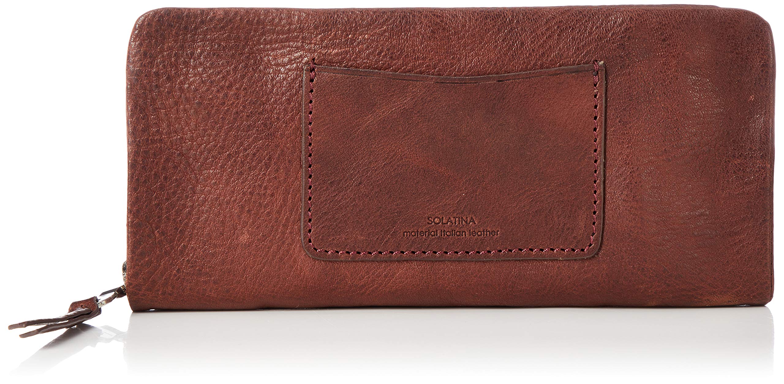 

Soratina Длинный кошелек на круговой молнии, Итальянская кожа, Стежок «мешок», Коричневый
