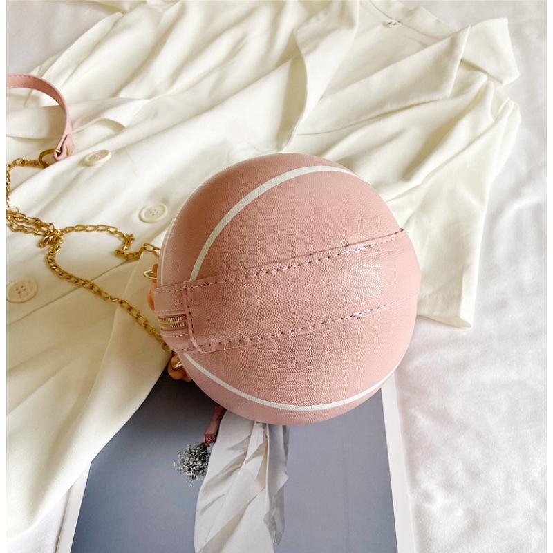 Tooxika Damen Neue runde Basketball-Handtasche mit Ball, vielseitige Umhängetasche, kleine Tasche