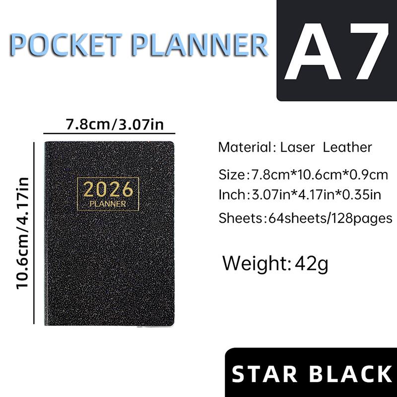 2026 A7 Agenda Book Pocket With Calendar Diary Weekly Planner Appointment Book School Office