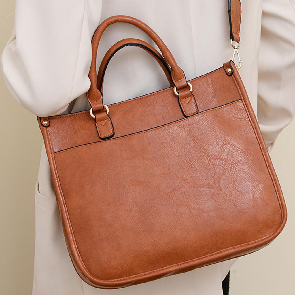 Large Capacity Crossbody Bag for Women Business Office Work Bag Handbag Casual Shoulder Bag PU Leather Messenger Bag