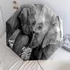 1PC elephant theme Umbrella Portable Folding Umbrella Iron Frame Hole Bone Structure Outdoor Home Umbrella A20