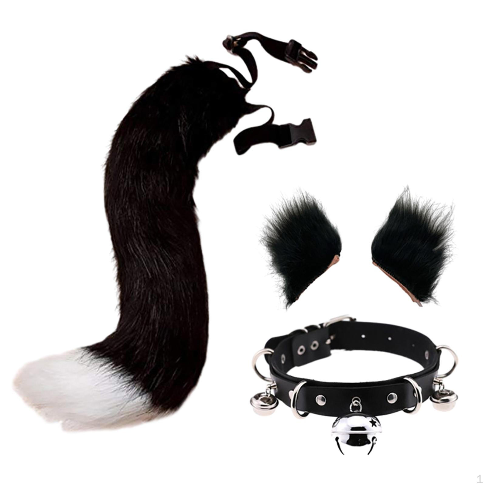 

3 шт. кошачьи уши и хвост для детей и взрослых, костюм на Хэллоуин с героями мультфильмов, аксессуары для ночного клуба