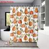 1 Stück Erntedankfest Herbst Kürbisdruck Wasserdicht Dusche Privatsphäre Hängevorhang 12 Haken Mehrere Größen Maschinenwaschbar