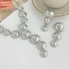 Exaggerated Round Pendant Necklace Y-Shaped Long Chain Necklace  Women Jewelry Set